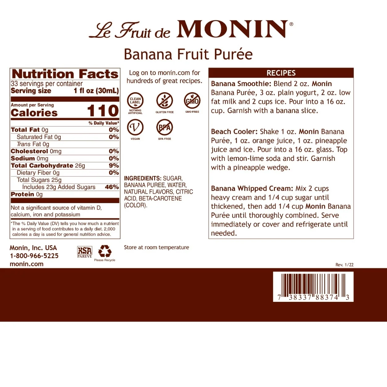 Monin Banana Puree - Image 2