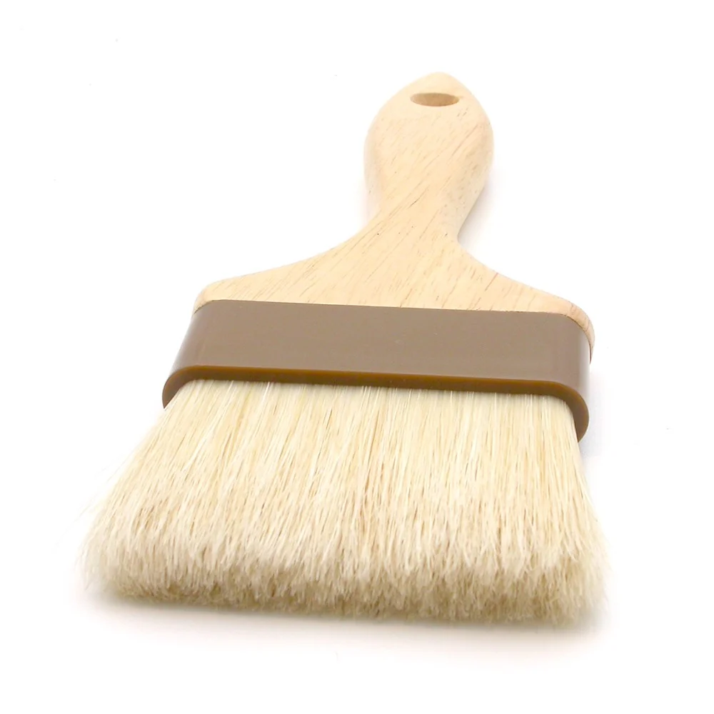 3" Wide Flat Brush With Wood Handle & Natural Bristles - Image 2