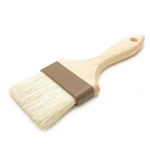 3" Wide Flat Brush With Wood Handle & Natural Bristles