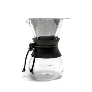 Yama Glass Coffee Drip Pot with Stainless Cone Filter - (20oz)